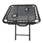 Mesa Plegable Gris de Acero con Portavasos 18" para Exterior