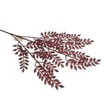 Rama Navideña de Hojas Rojo Corinto con Cuentas Escarchadas de 80 cm