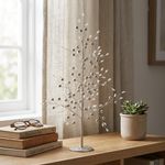 Árbol Decorativo de 45 cm Blanco y Dorado para Decoración Navideña