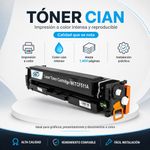 Cartucho de Tóner Láser Cian CF511A 204A Compatible con Impresoras HP Color LaserJet Pro