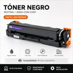 Tóner Original W2110A 206A con Chip para HP Color LaserJet Pro Color Negro