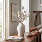 Rama Decorativa de 70 cm Champán con Hojas Caladas para Arreglos Navideños