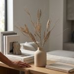 Rama Decorativa de 70 cm Champán con Hojas Caladas para Arreglos Navideños