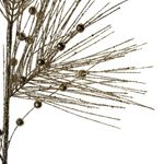 Rama Decorativa de 80 cm Dorada con Agujas y Bayas para Arreglos Navideños