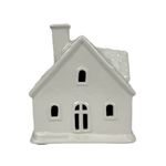 Casa Decorativa de Cerámica Blanca con Luz de 15.1 cm para Navidad