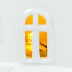 Casa Decorativa de Cerámica Blanca con Luz de 15.1 cm para Navidad
