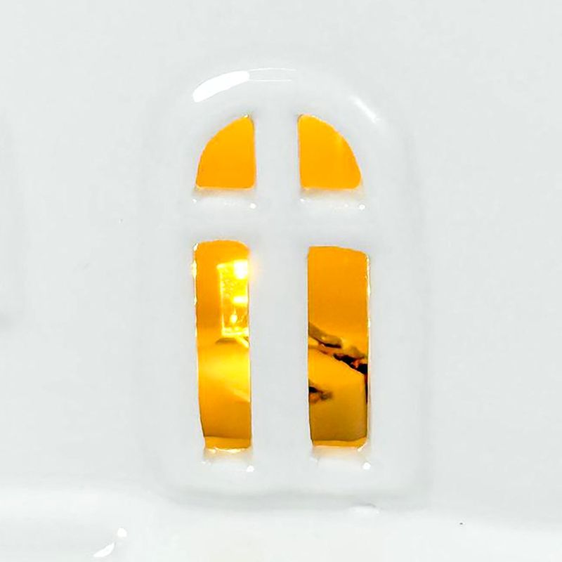 Casa Decorativa de Cerámica Blanca con Luz de 15.1 cm para Navidad