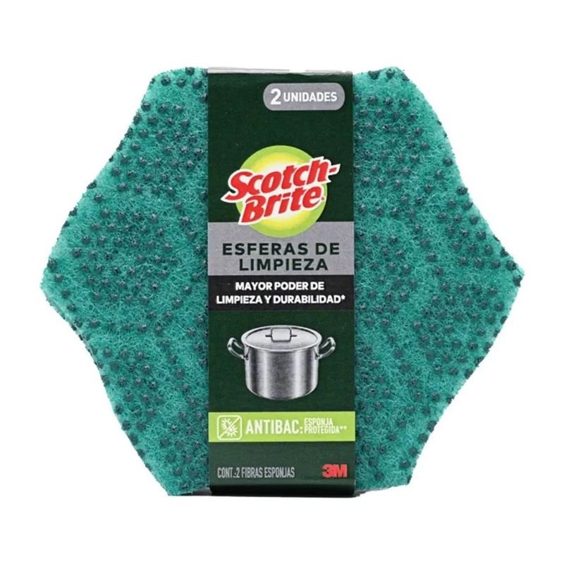 Esponja Scotch-Brite Esferas de Limpieza Antibacterial 2 Unidades