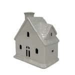 Casa Decorativa de Cerámica Blanca con Luz de 15.1 cm para Navidad