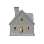Casa Decorativa de Cerámica Blanca con Luz de 15.1 cm para Navidad