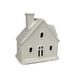 Casa Decorativa de Cerámica Blanca con Luz de 15.1 cm para Navidad