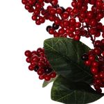 Rama de Bayas Decorativa Navideña Roja de Plástico y Hierro 38 cm para Arreglos