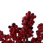 Rama de Bayas Decorativa Navideña Roja de Plástico y Hierro 38 cm para Arreglos