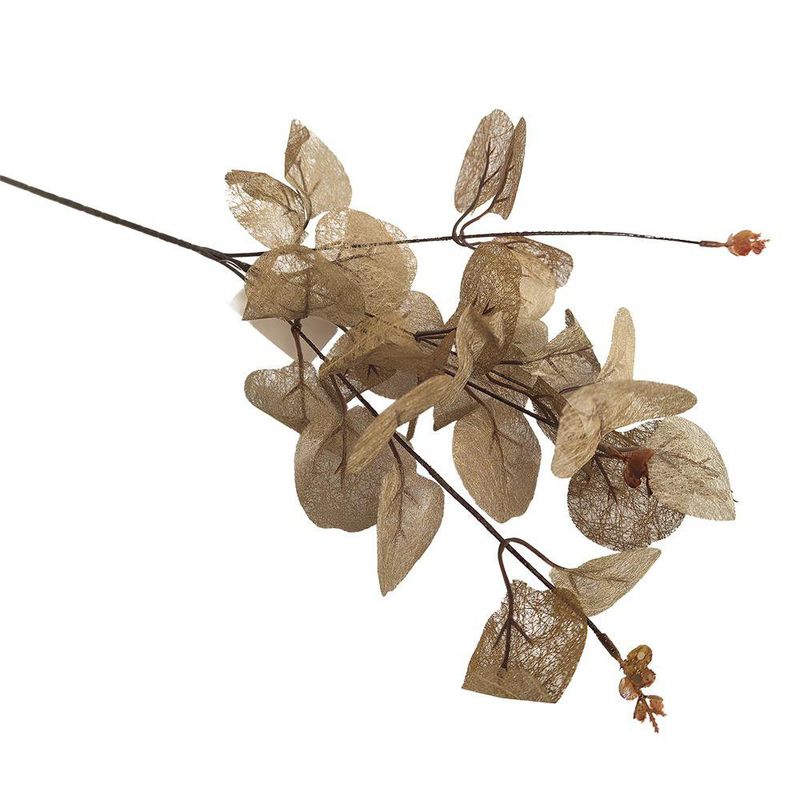 Pick Navideño de Hojas Champán con Tallo para Arreglos de 58 cm