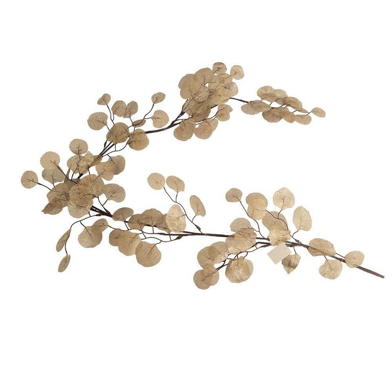 Guirnalda Navideña de Hojas Lunaria Champán para Decoración de 140 cm