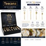 Set de 16 Cubiertos de Acero Inoxidable 18/0 para Servicio de Mesa Dorado