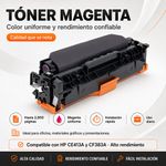 Cartucho de Tóner Láser Magenta CE413A CF383A Compatible con Impresoras HP Color LaserJet