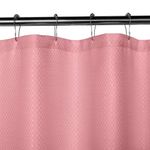 Set de Cortina para Baño con Liner y Ganchos 14 Piezas Diseño Texturizado Color Rosado