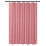 Set de Cortina para Baño con Liner y Ganchos 14 Piezas Diseño Texturizado Color Rosado