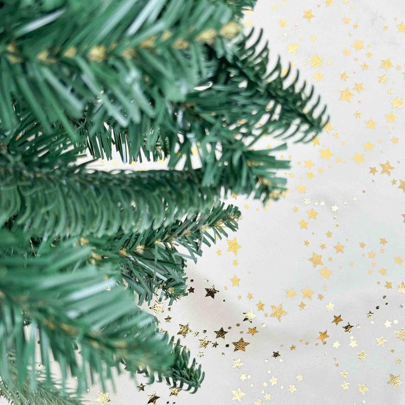 Falda para Árbol de Navidad 120 cm Beige con Estrellas Doradas