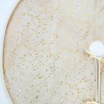 Falda para Árbol de Navidad 120 cm Beige con Estrellas Doradas