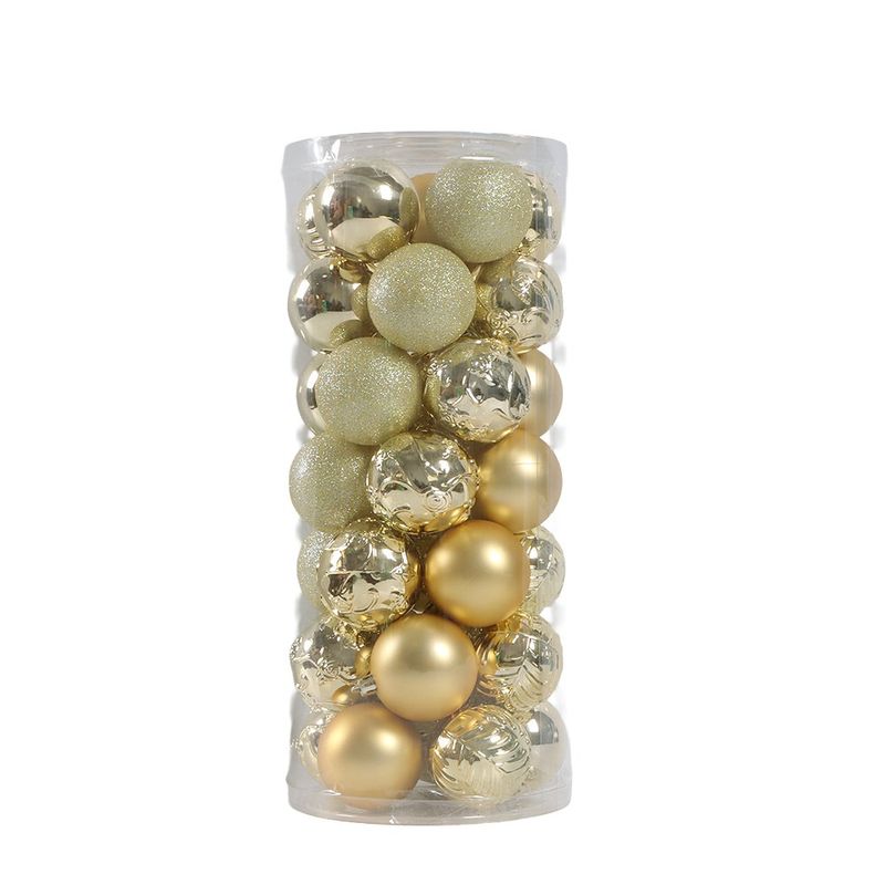 Set de 35 Esferas Navideñas de Poliestireno de 6 cm Miel Dorado