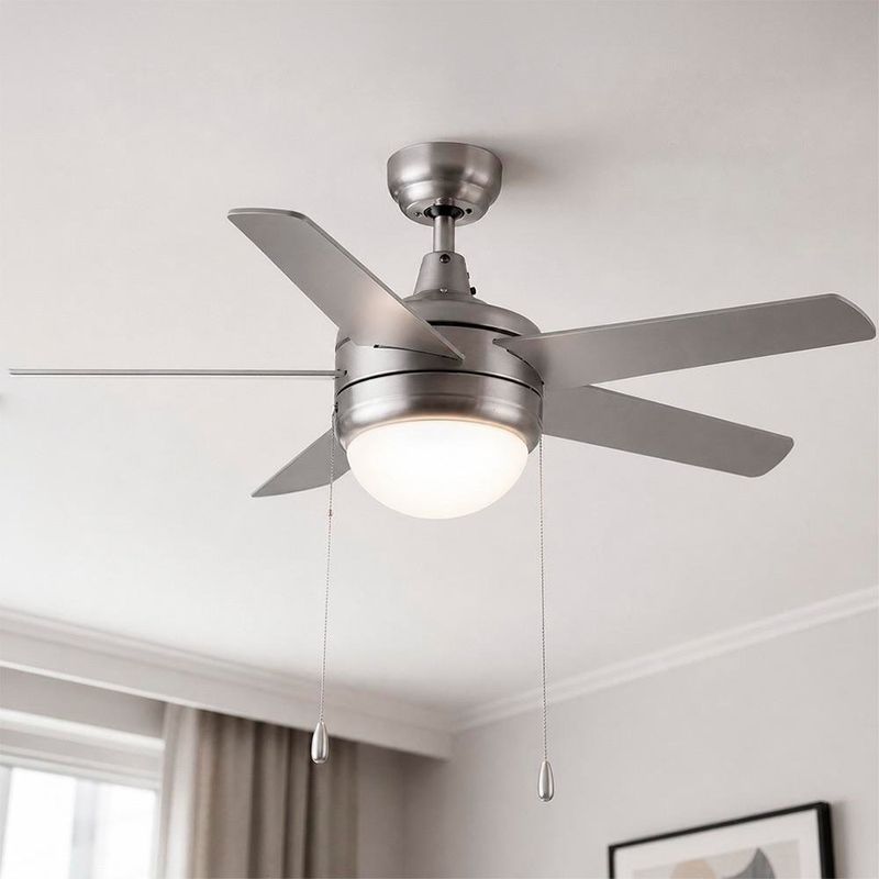Ventilador de Techo 5 Aspas con Luz Color Plateado 50 Plg