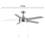 Ventilador de Techo 5 Aspas con Luz Color Plateado 50 Plg
