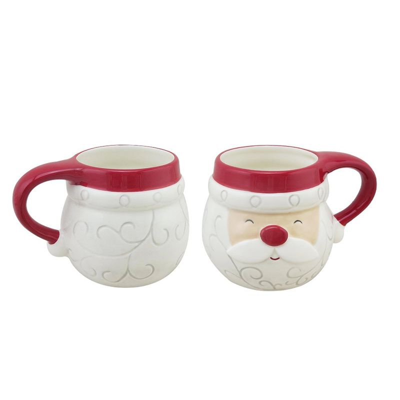 Taza de Cerámica de Dolomita 15.5 oz para Bebidas Calientes Diseño Santa Rojo