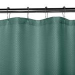 Set de Cortina para Baño con Liner y Ganchos 14 Piezas Diseño Texturizado Color Verde