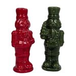 Set de 2 Cascanueces Decorativos de Cerámica Surtidos de 13.5 cm para Navidad