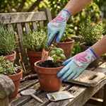 Guantes para Mujer Multicolor con Recubrimiento Antideslizante Talla M 1 Par