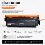Tóner Original W2120A 212A con Chip para HP Color LaserJet Enterprise Color Negro