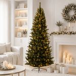 Árbol de Navidad Artificial Media Silueta con 270 Luces LED 210 cm