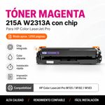 Tóner Original W2313A 215A con Chip para HP Color LaserJet Pro Color Magenta
