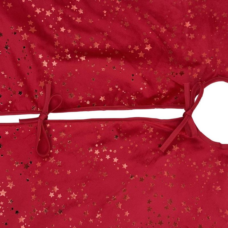 Falda para Árbol de Navidad 120 cm Roja con Estrellas Decorativas