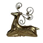 Reno Decorativo Navideño de Metal Dorado de 26.5 cm para Mesa