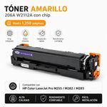 Tóner Original W2112A 206A con Chip para HP Color LaserJet Pro Color Amarillo