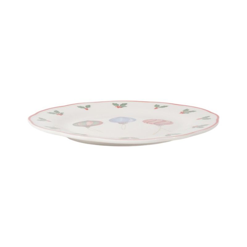 Vajilla Alegría de Porcelana 12 Piezas para Mesa Navideña Beige con Diseños Varios