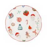 Vajilla Alegría de Porcelana 12 Piezas para Mesa Navideña Beige con Diseños Varios