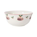 Vajilla Alegría de Porcelana 12 Piezas para Mesa Navideña Beige con Diseños Varios