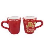 Taza de Cerámica de Dolomita 11.5 oz para Bebidas Calientes Diseño Galleta de Jengibre