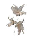 Pick Navideño de Flores Tipo Plumas con Tallo Largo y Brillos para Arreglos de 59 cm Color Durazno