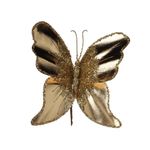 Mariposa Decorativa Metálica 5 x 22 x 30 cm Dorada para Arreglos Navideños