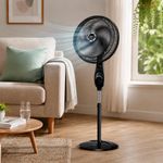 Ventilador de Pedestal Mondial Turbo de 40 Cm con 6 Aspas Color Negro