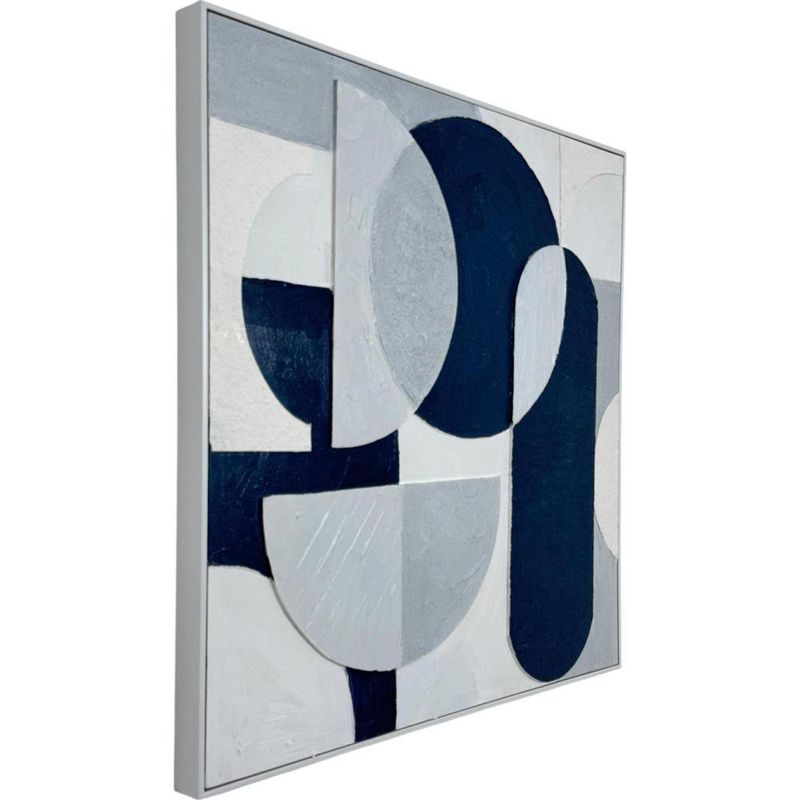 Cuadro Decorativo Abstracto Geométrico en Tonos Azules de 82 x 4.5 Cm