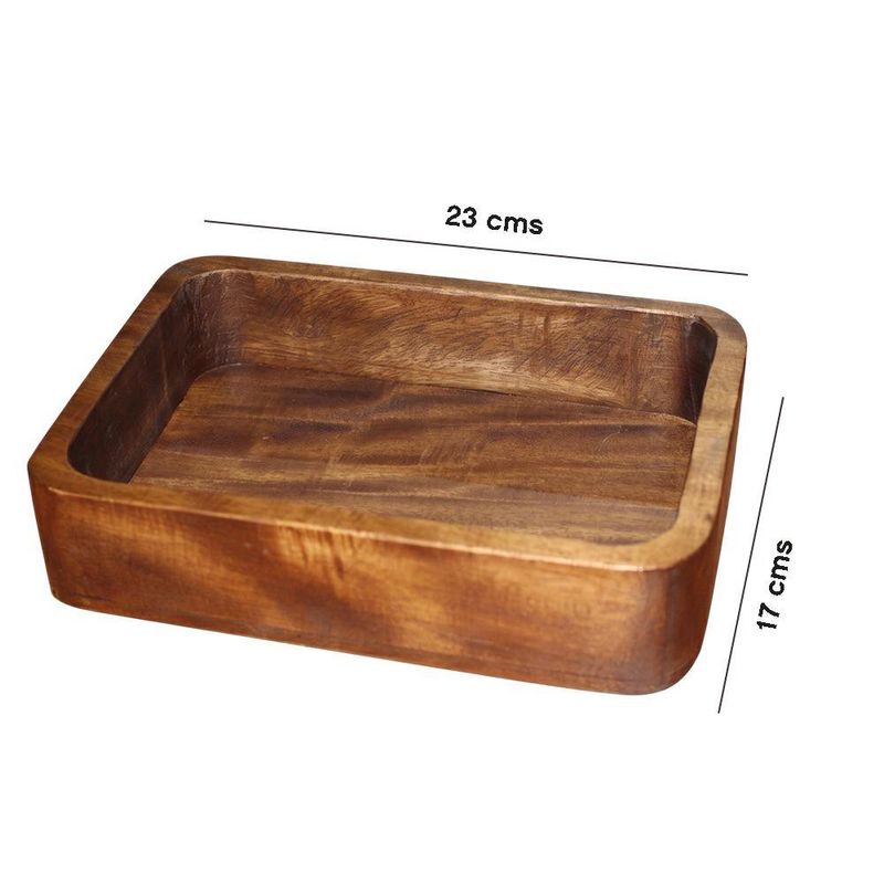 Ensaladera Rectangular de Madera 23 x 17 cm Color Natural