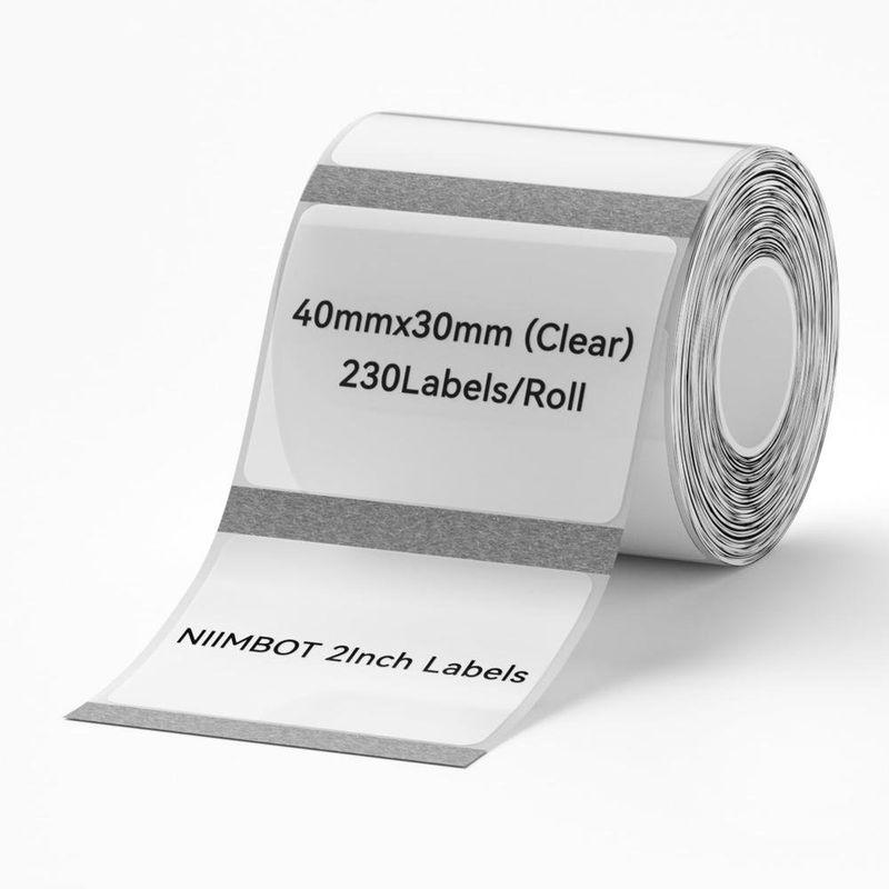 Etiqueta Térmica Transparente TT40 x 30 mm para Identificación Color Transparente