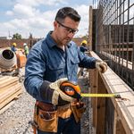 Cinta Métrica Gripper Contra Impactos de 5 Metros x 19 mm con Gancho Doble Naranja