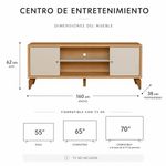 Rack para TV Porto en MDF y Melamina con Almacenamiento para TV de Hasta 70" Café y Beige 160 cm
